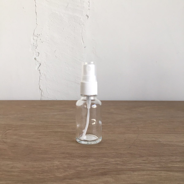 スプレー瓶 透明ガラス丸型 30mL