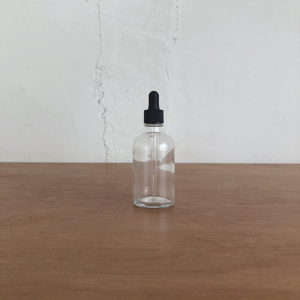 リカボトル 黒スポイト瓶 透明 100mL