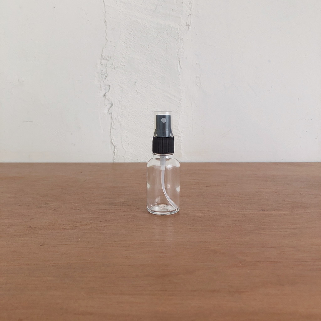 リカボトル 黒スプレー瓶 透明 30mL