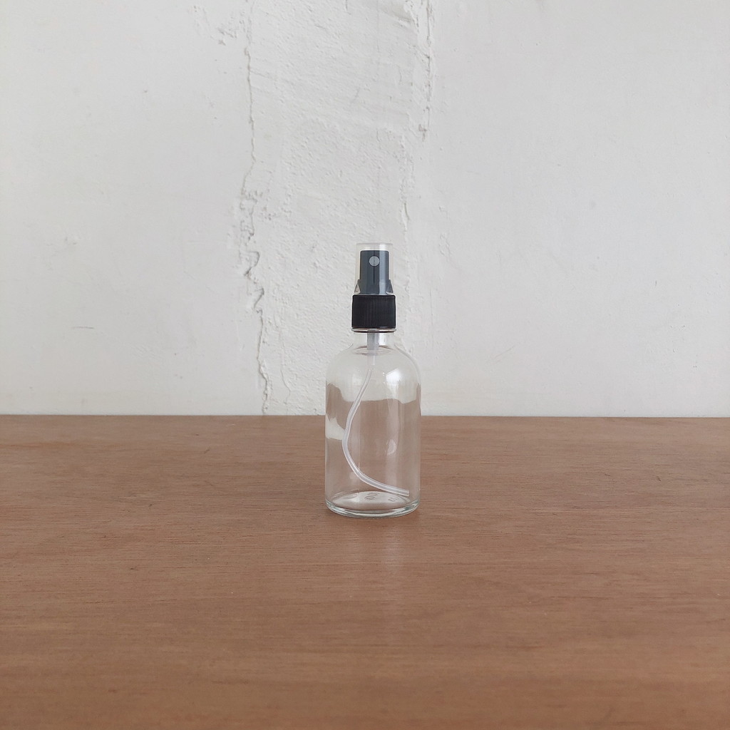リカボトル 黒スプレー瓶 透明 100mL